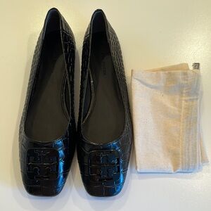 New Tory Burch Black Leather Women's Shoes. 
Size 8.5.